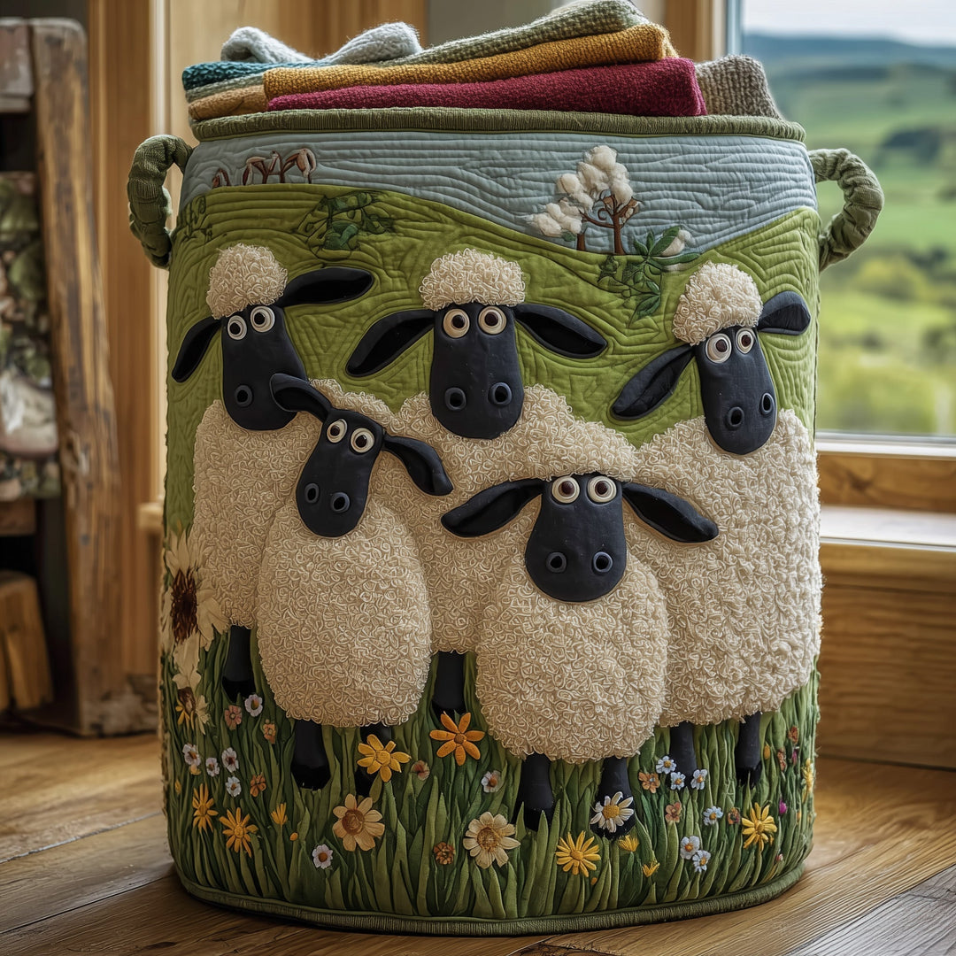 Quilted Laundry Basket Sheep Heaven