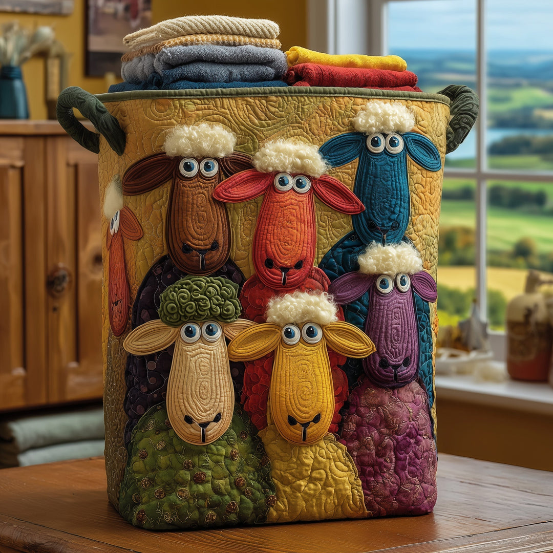 Quilted Laundry Basket Sheep Heaven