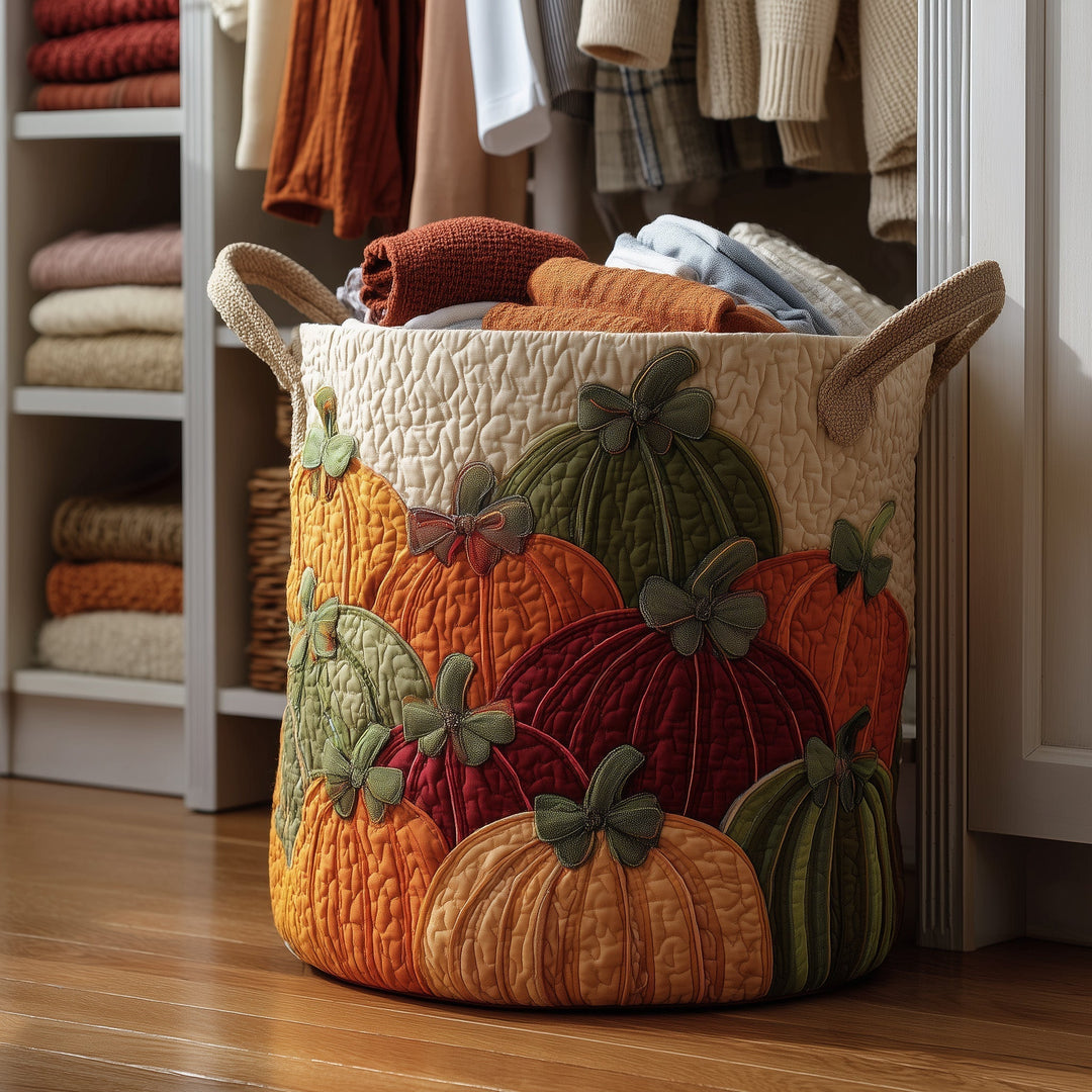 Quilted Laundry Basket Autumn Pumpkin