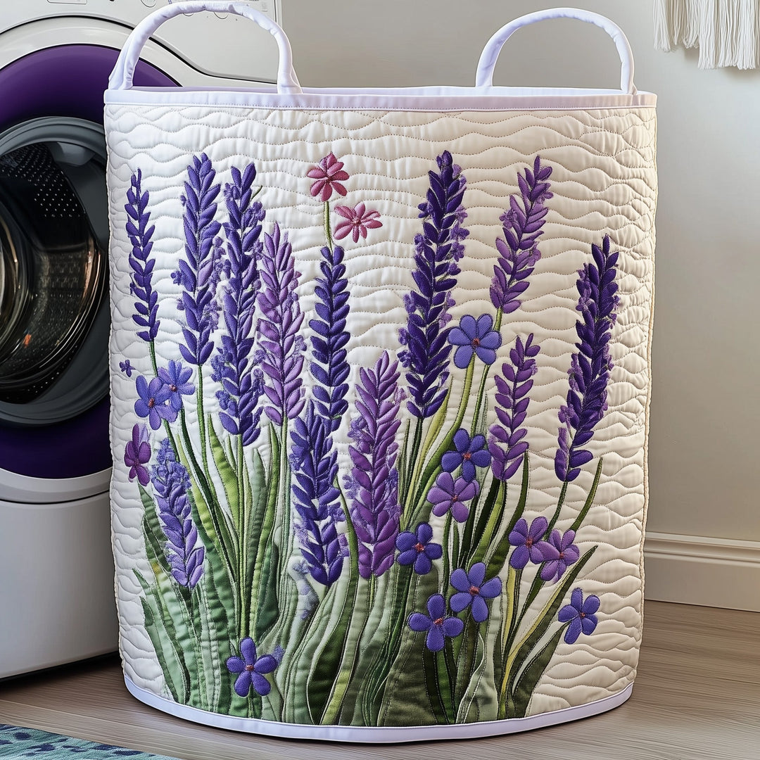 Quilted Lavender Laundry Basket