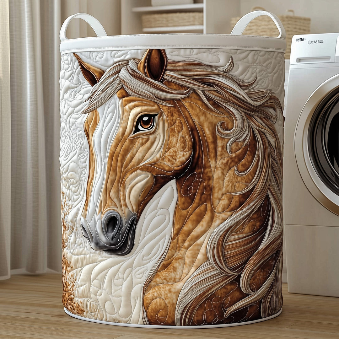 Funky Horse Quilted Laundry Basket
