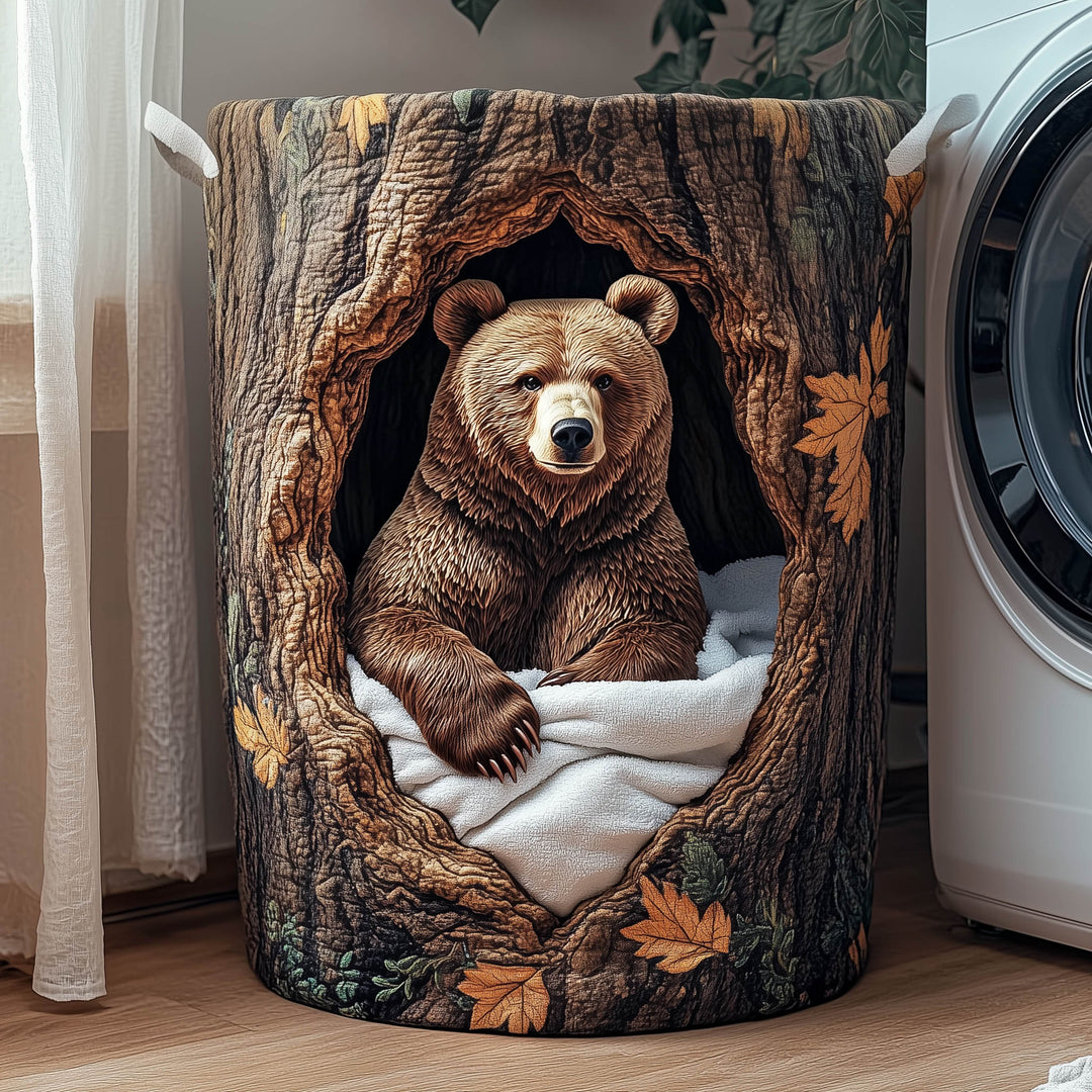Quilted Wooden Laundry Basket