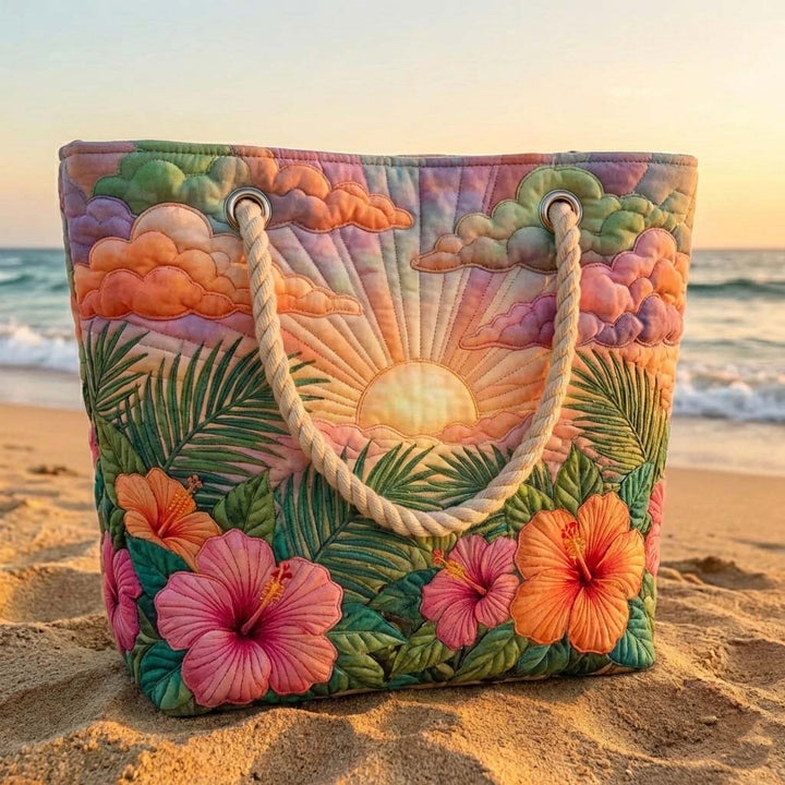 Tropical Sunrise Beach Tote