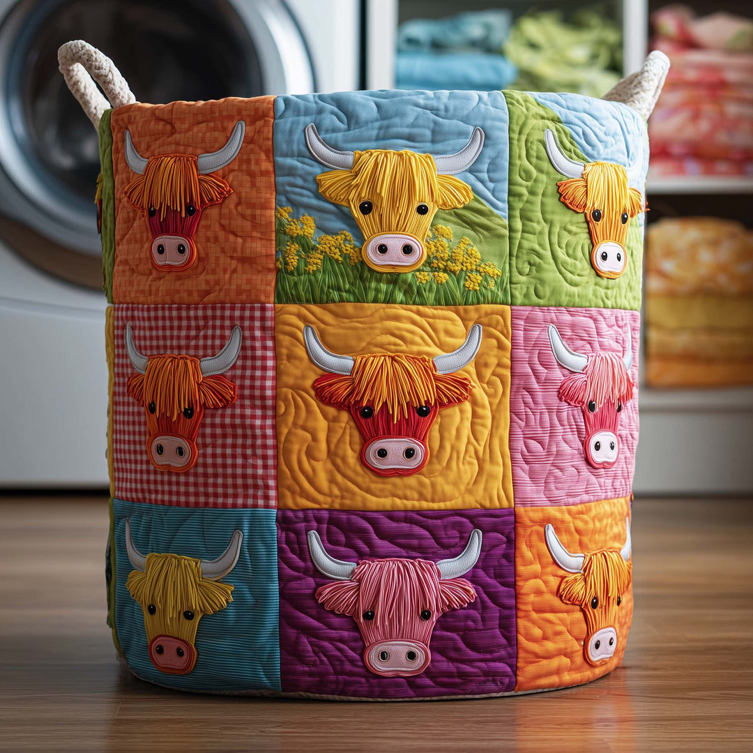 Joyful Highlands Quilted Laundry Basket