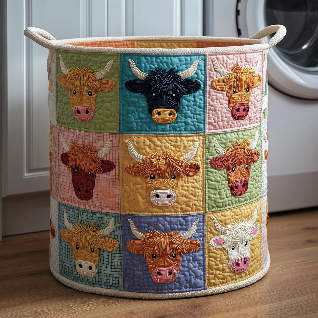 Quilted Laundry Basket Pastel Highland