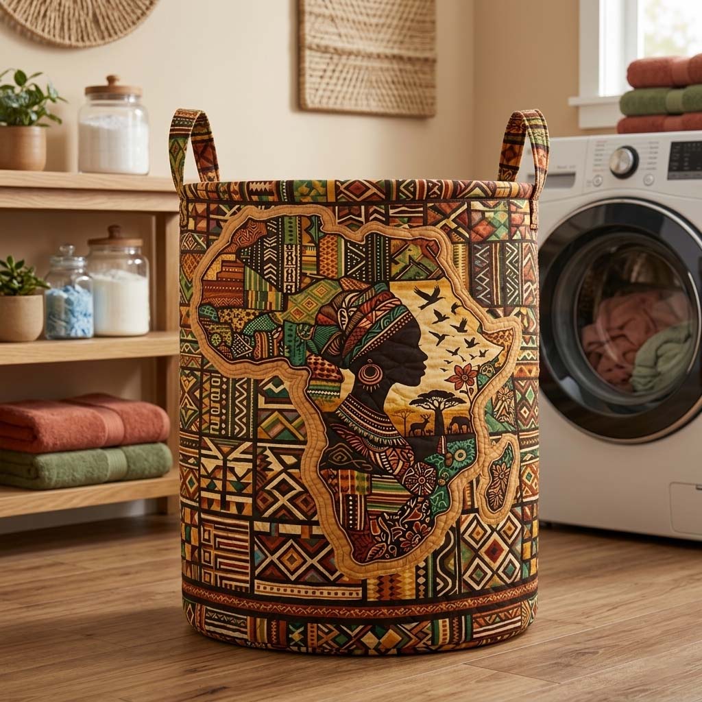 Heritage of Africa Quilted Laundry Basket