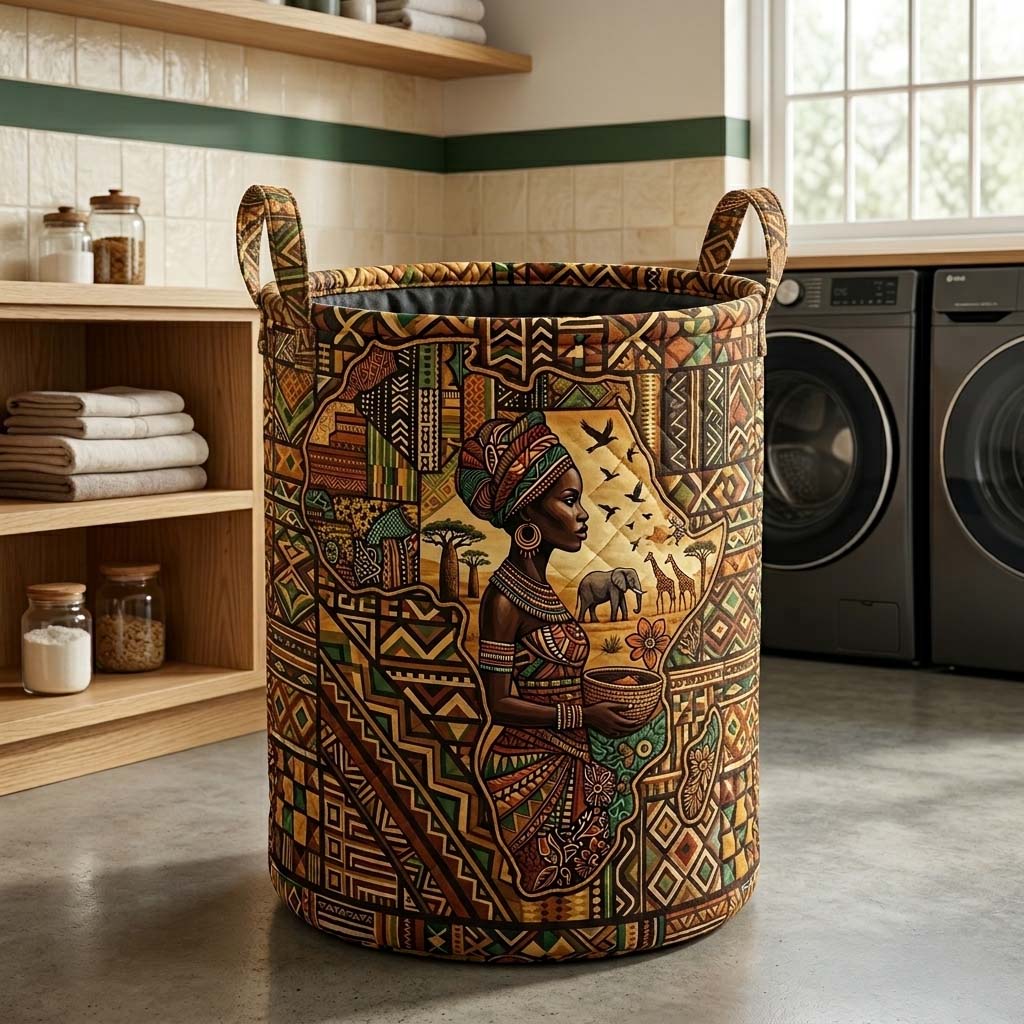 Heritage Africa Quilted Laundry Basket