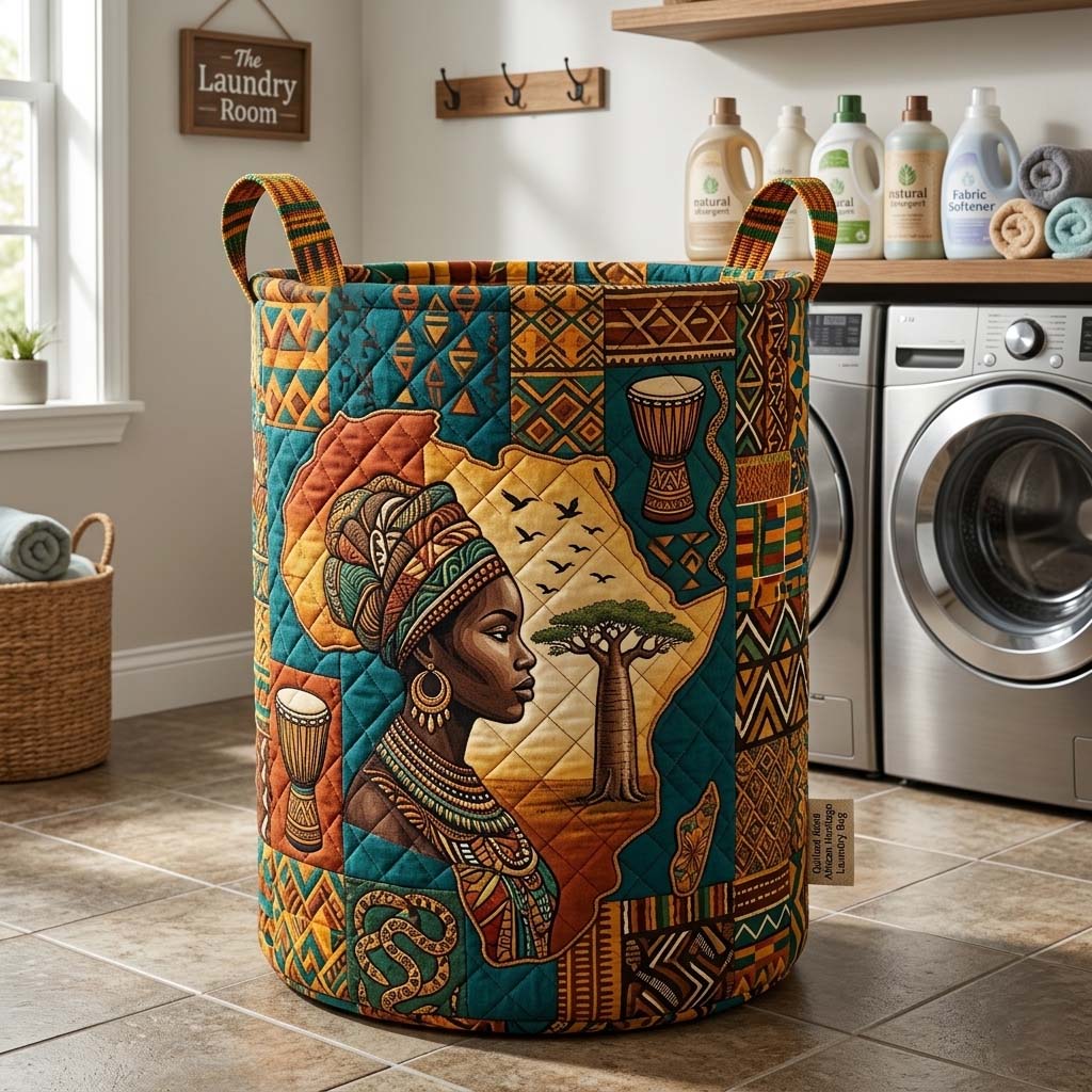 Heritage Africa Quilted Laundry Basket