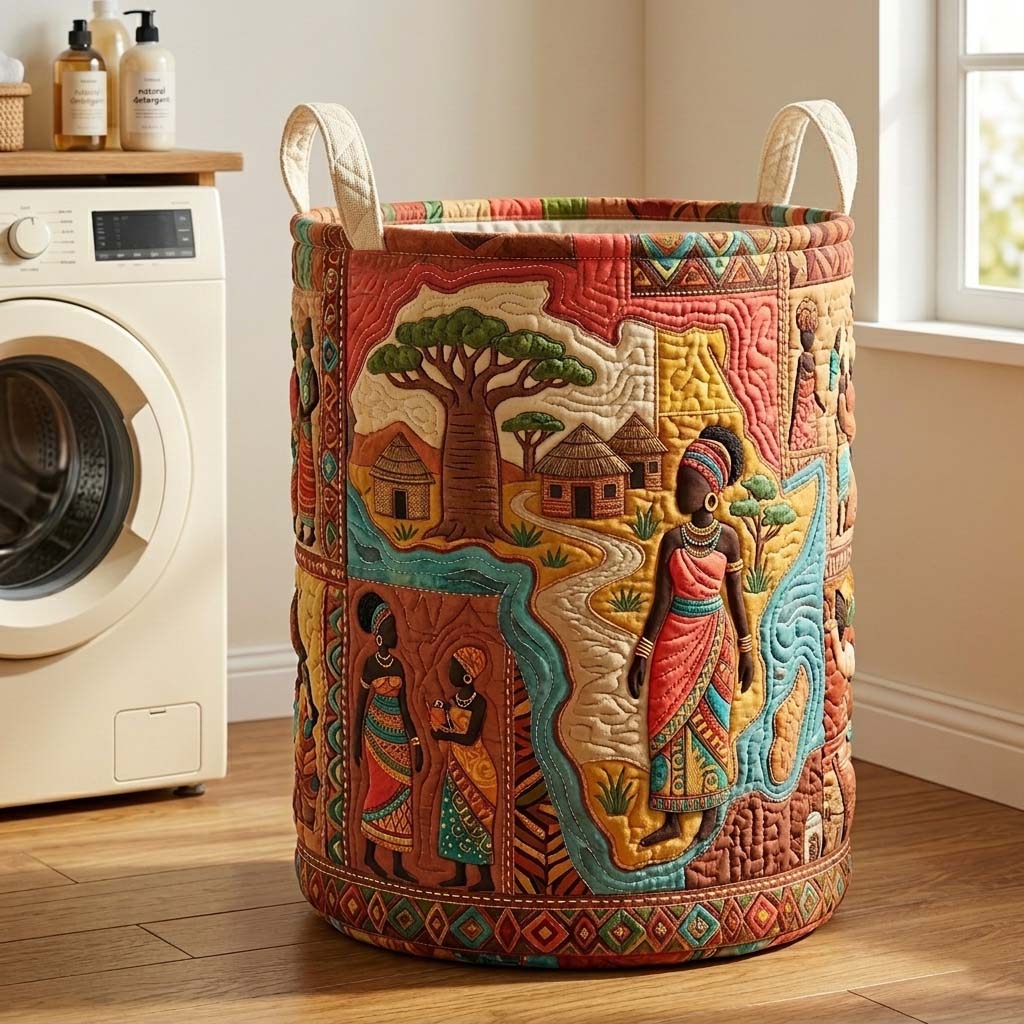 Quilted Laundry Basket Village Harmony