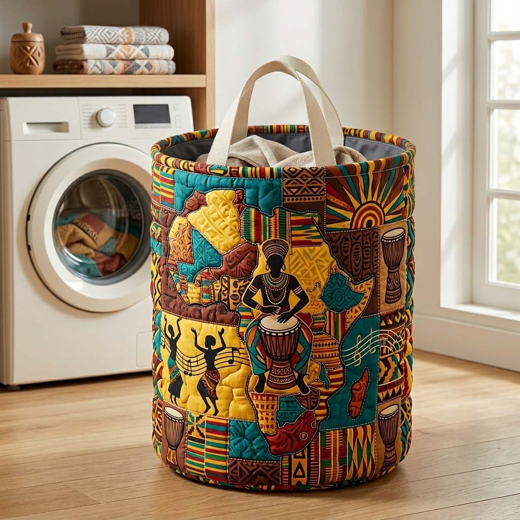 Quilted Laundry Basket Rhythm Roots