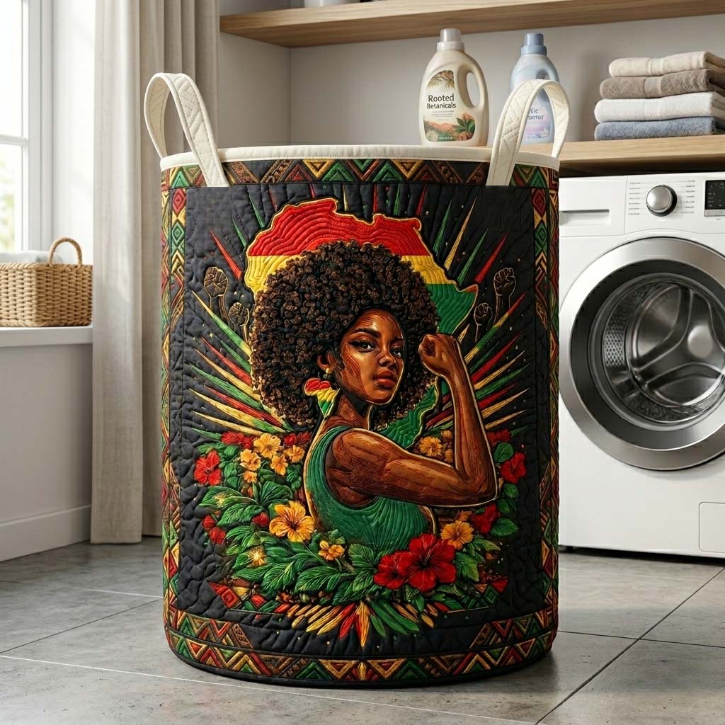 Quilted Laundry Basket Melanin Legacy