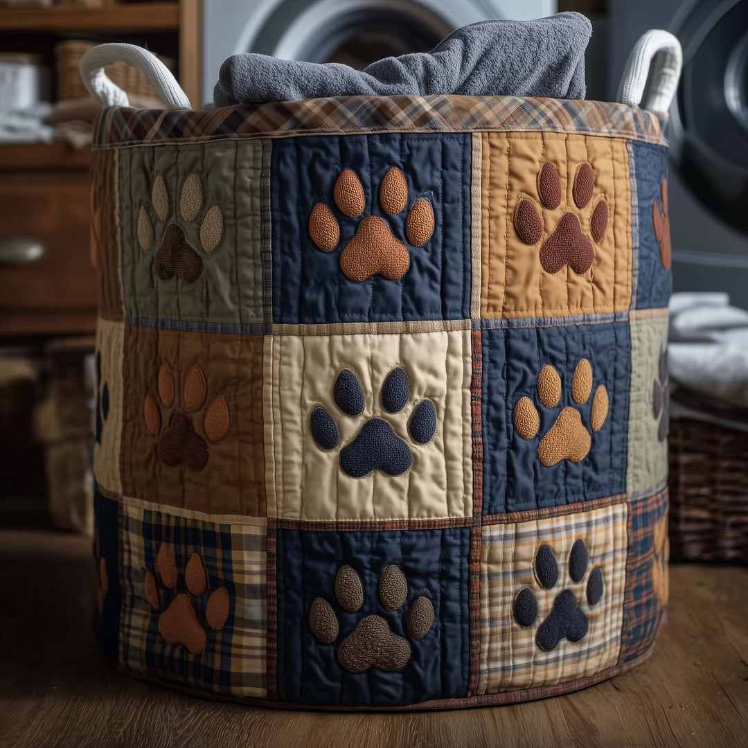 Quilted Paws Laundry Basket