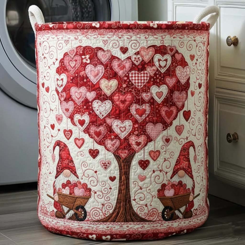Gnomes Love the Quilted Laundry Basket