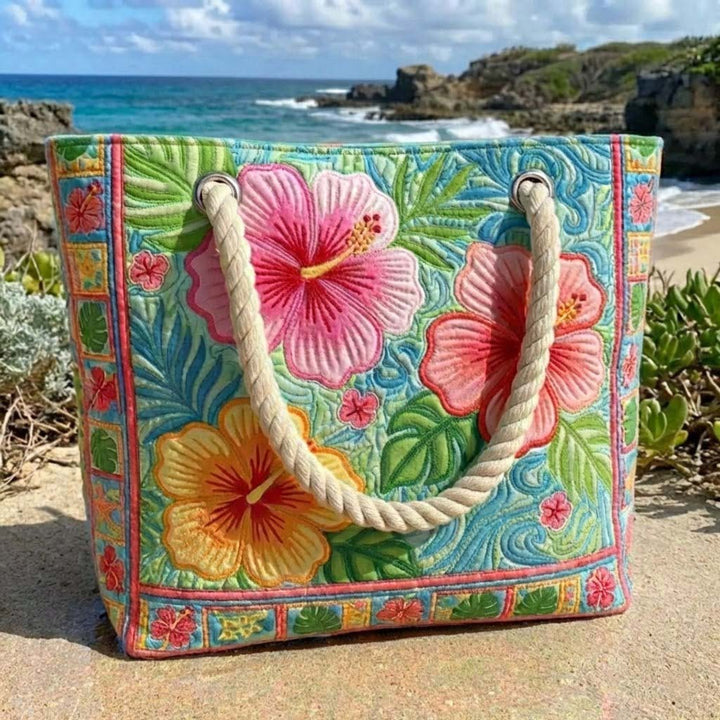 Tropical Bloom Beach Tote