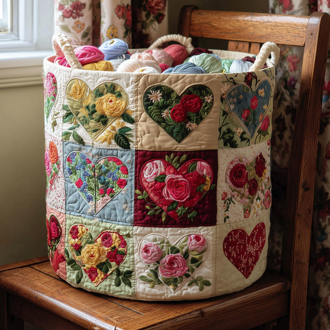 Quilted Laundry Basket Nostalgic Petals