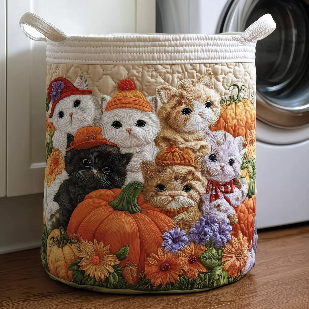 Autumn Quilted Laundry Basket for Feline