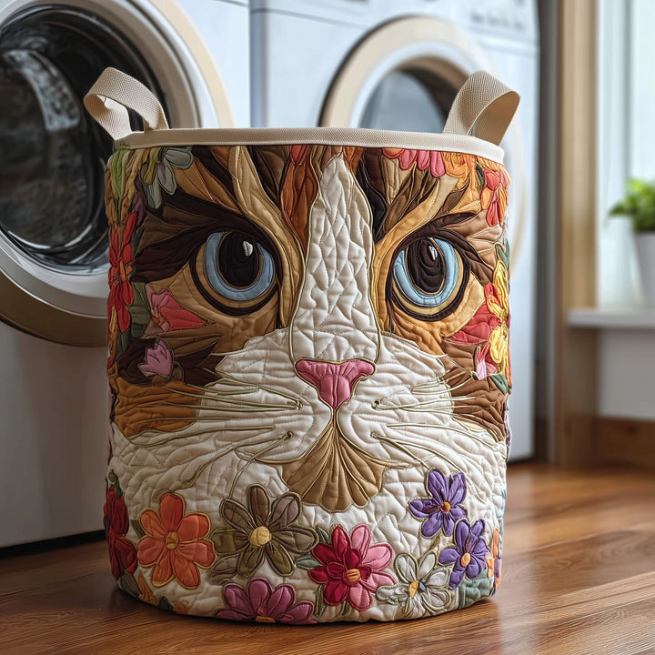 Catitude Quilted Laundry Basket