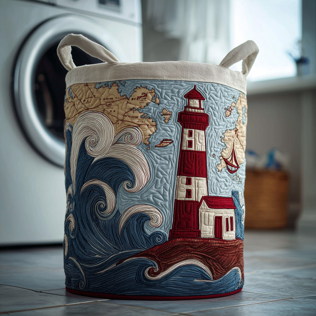 Quilted Laundry Basket Lighthouse