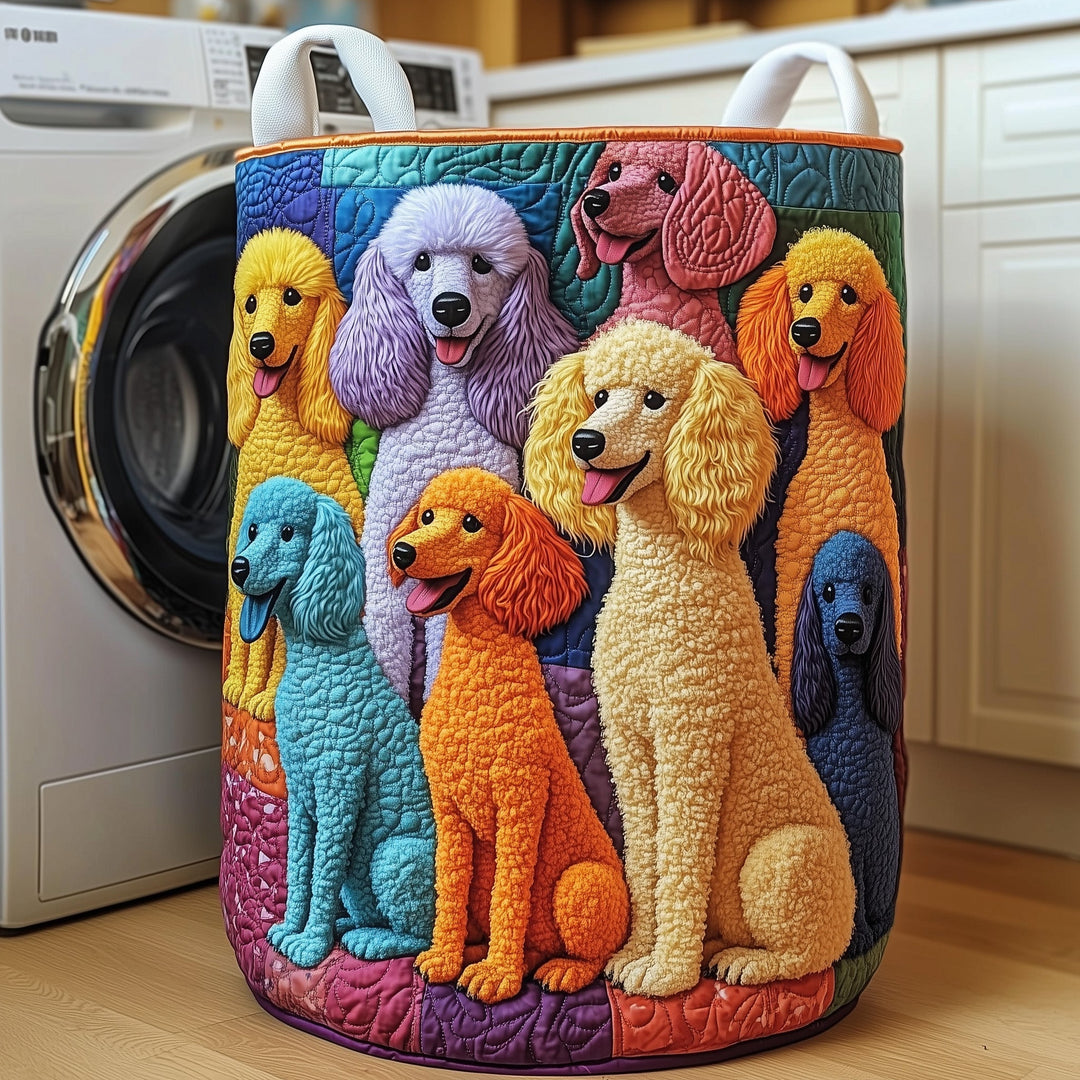 Padded Poodle Laundry Basket