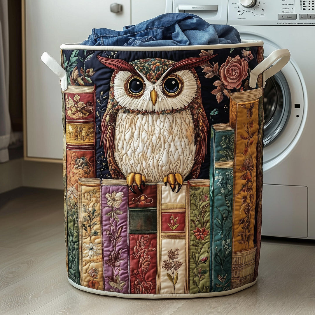 Wise Reader Quilted Laundry Basket