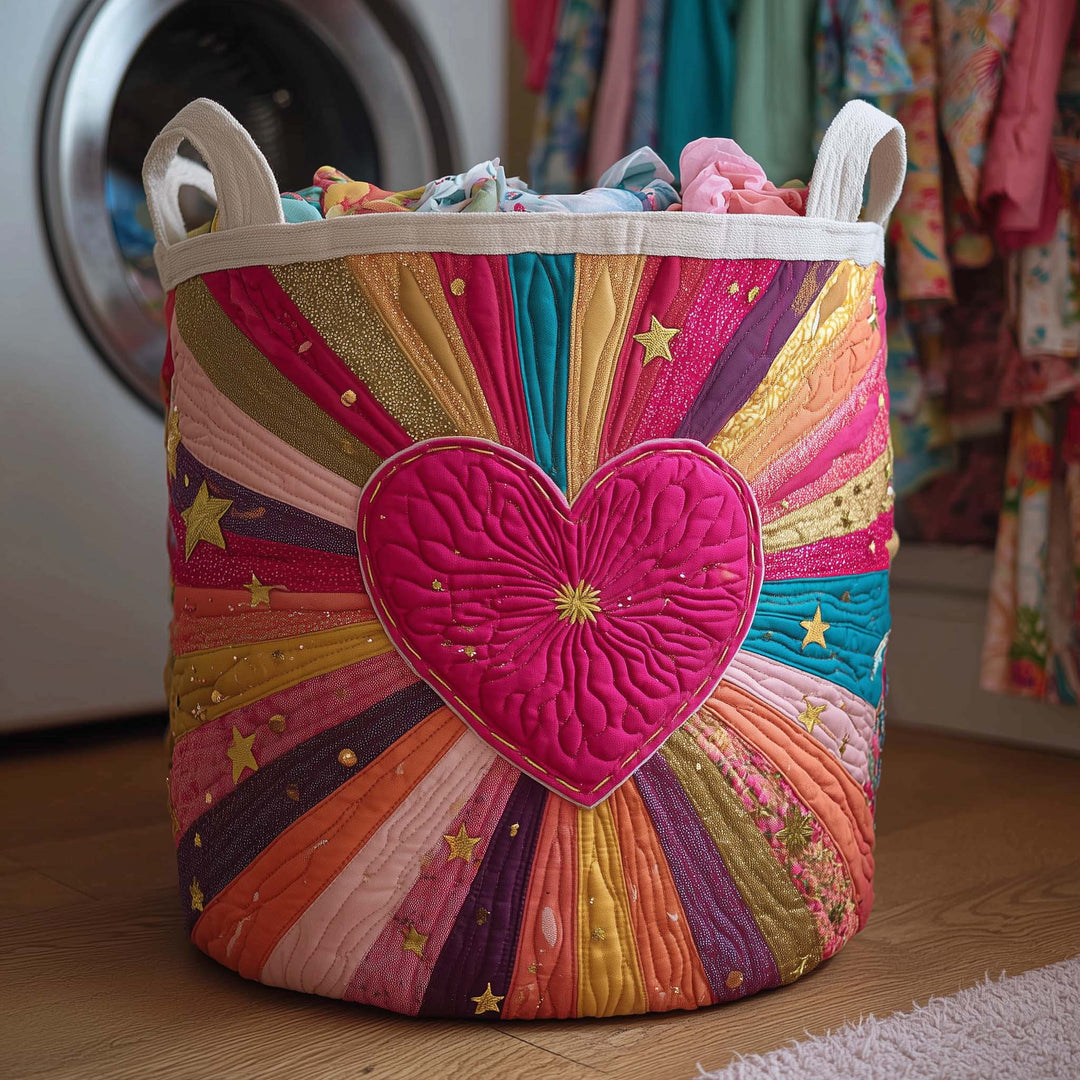 Floral Love Quilted Laundry Basket
