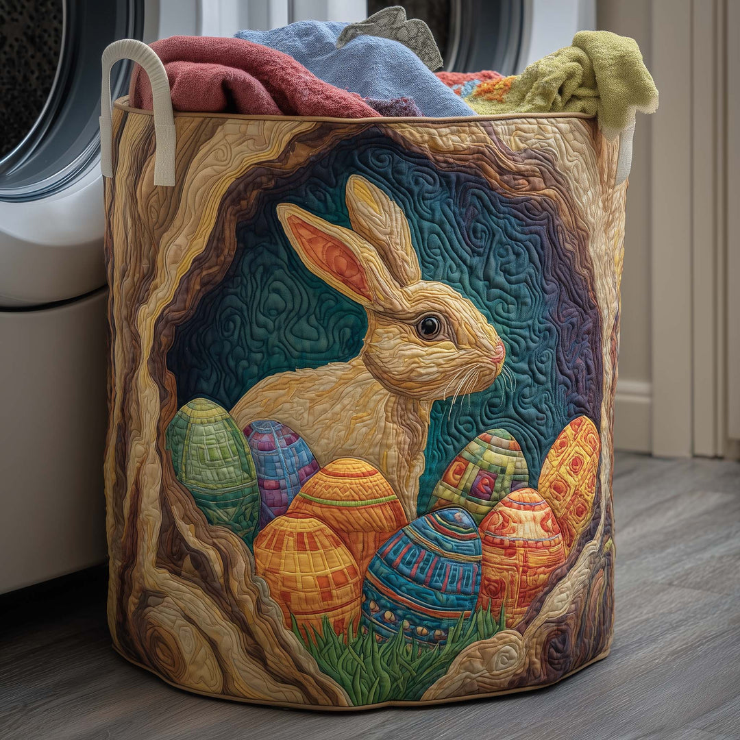 Quilted Easter Bunny Laundry Basket