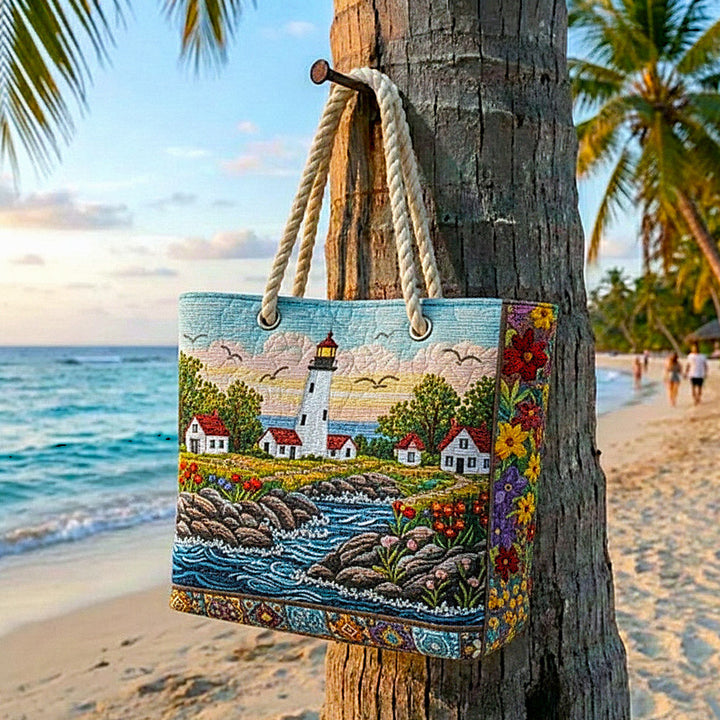 Lighthouse Glow Beach Tote