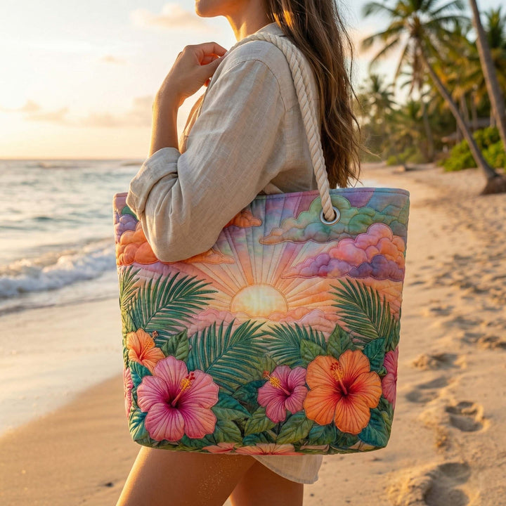 Tropical Sunrise Beach Tote