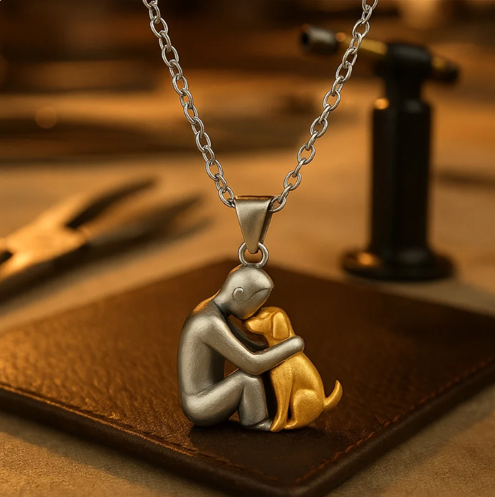 Embrace Dog Pendant Necklace – A Symbol of Love & Loyalty