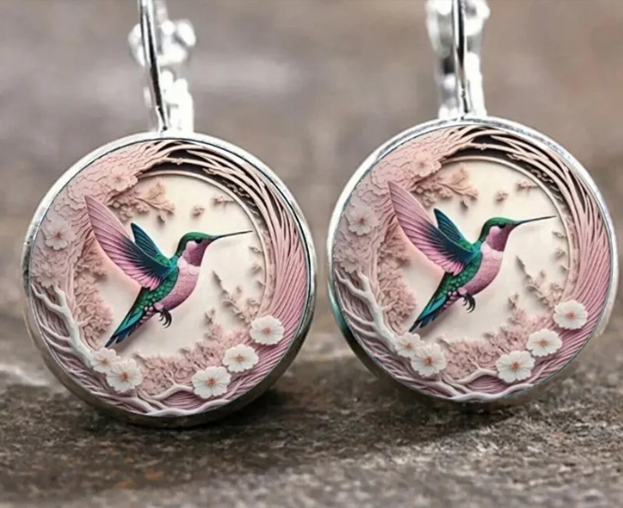 Hummingbird Glass Dome Pendant Necklace – Symbol of Joy & Freedom