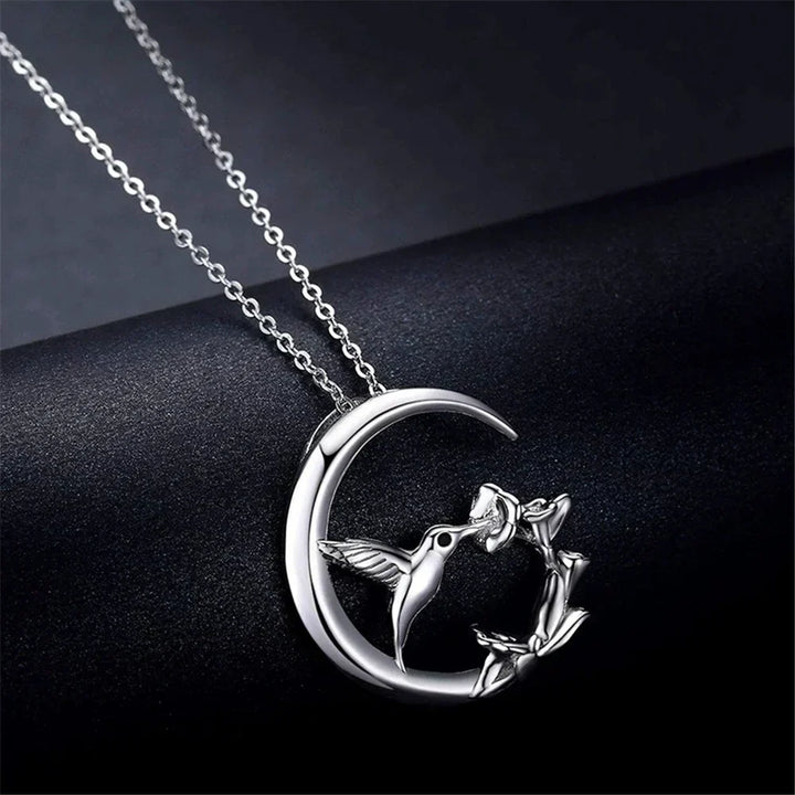 Moonbird Pendant Necklace – Vintage Silver