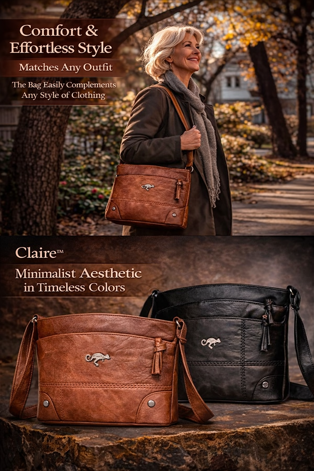 Claire™ | Timeless Elegance — Leather Shoulder Bag