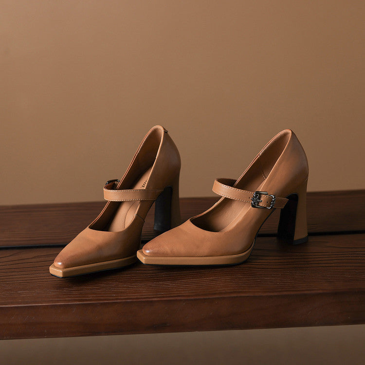 Claya Genuine Leather Heels