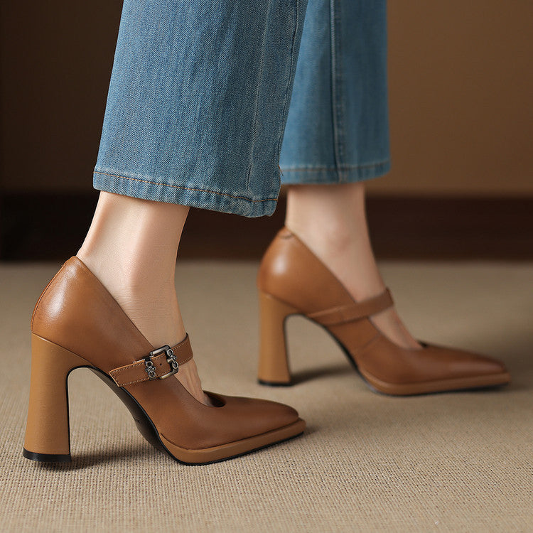 Claya Genuine Leather Heels