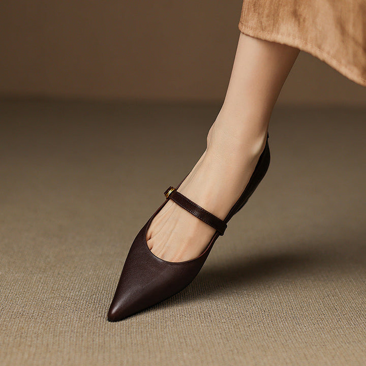 Delia Genuine Leather Heels