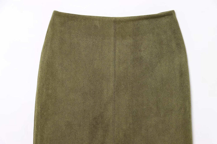 NOVAE | Suede-style midi skirt