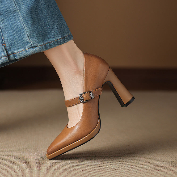 Claya Genuine Leather Heels