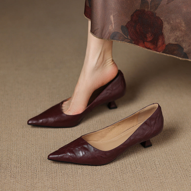 Elar Genuine Leather Heels