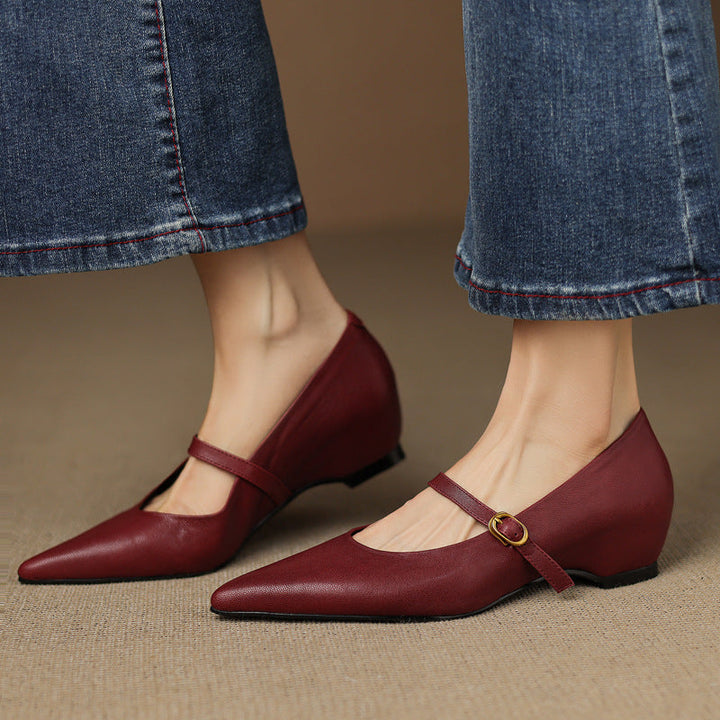 Delia Genuine Leather Heels