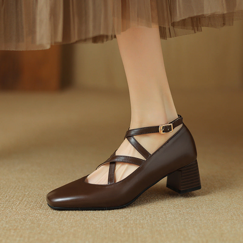 Elva Leather Heels