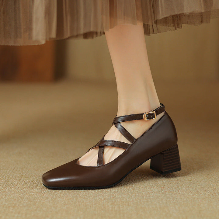 Elva Leather Heels