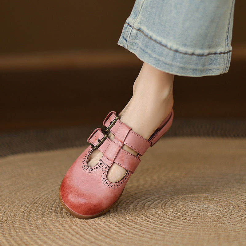 Elin Genuine Leather Mules