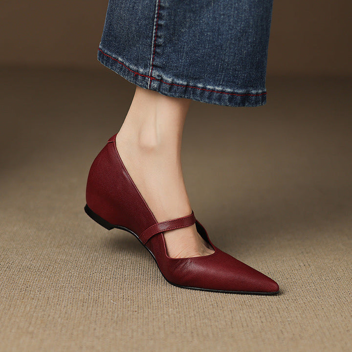 Delia Genuine Leather Heels