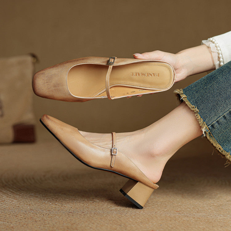 Esmer Genuine Leather Mules