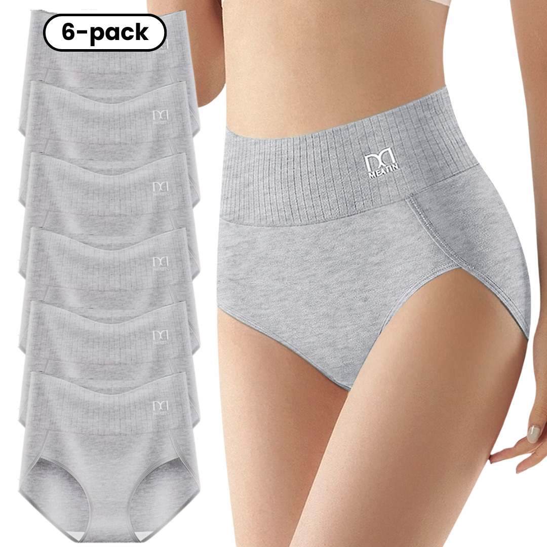 Comfora™ | 6-Pack Breathable & Comfortable High-Waisted Briefs with Tummy Support