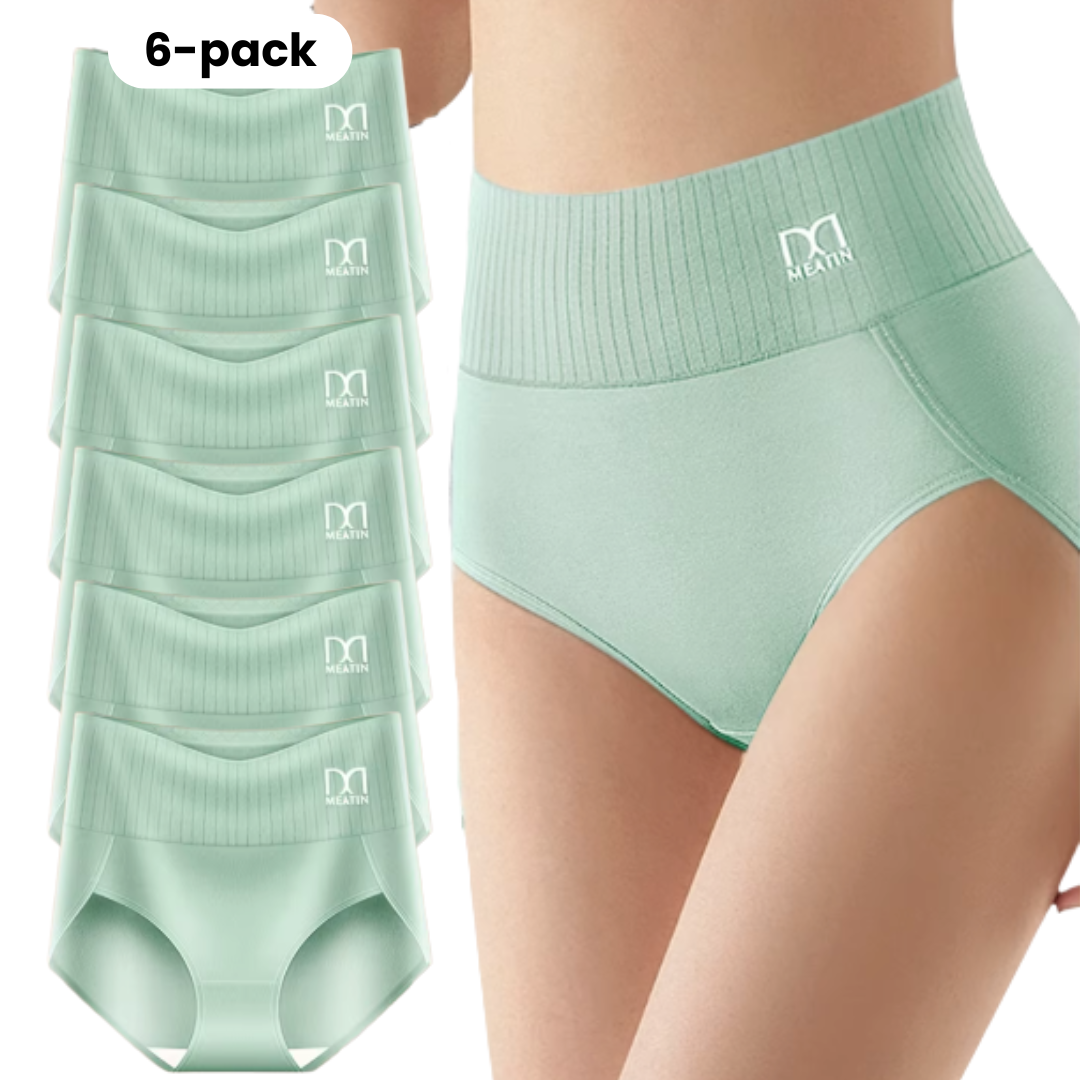 Comfora™ | 6-Pack Breathable & Comfortable High-Waisted Briefs with Tummy Support