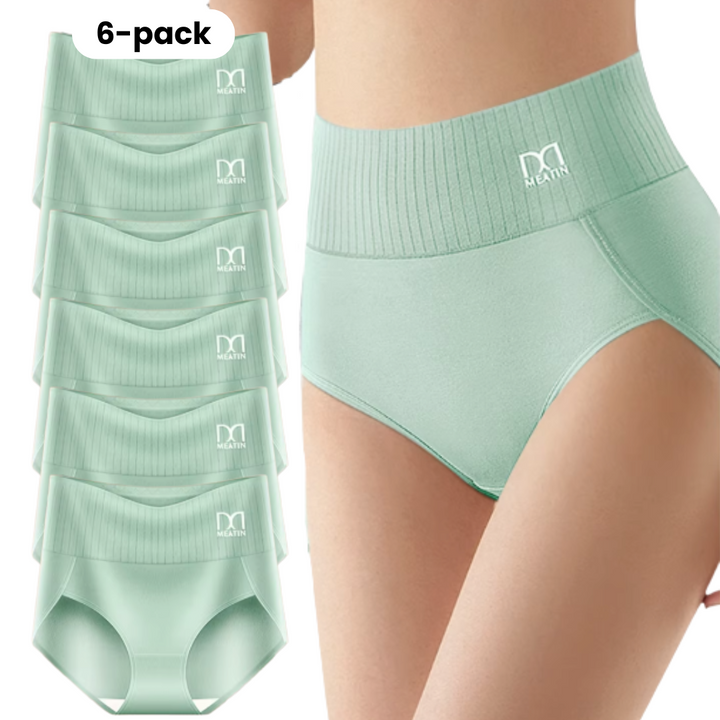 Comfora™ | 6-Pack Breathable & Comfortable High-Waisted Briefs with Tummy Support