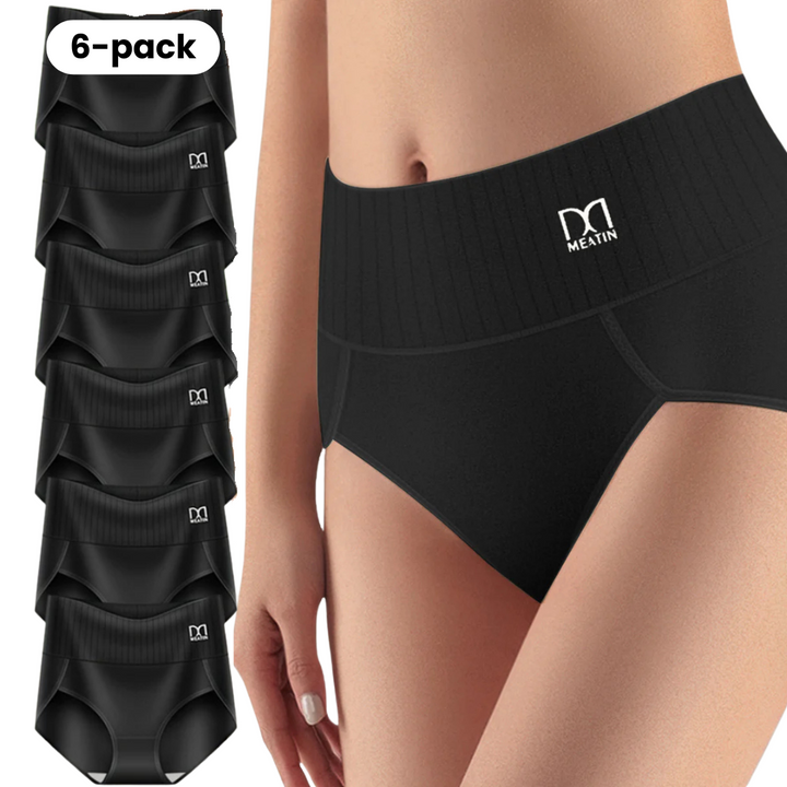 Comfora™ | 6-Pack Breathable & Comfortable High-Waisted Briefs with Tummy Support