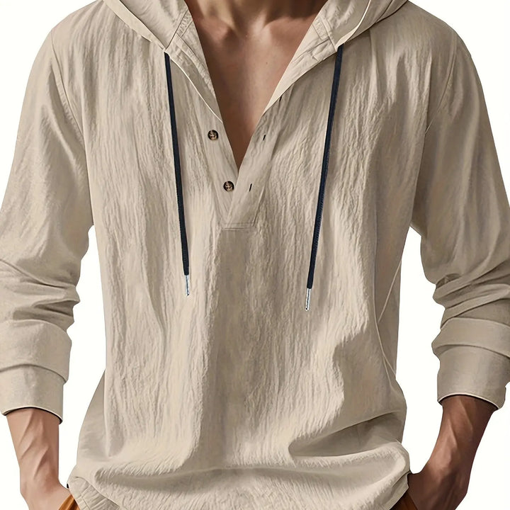 LAURENT MONACO | LUXURY LINEN HOODED SHIRT
