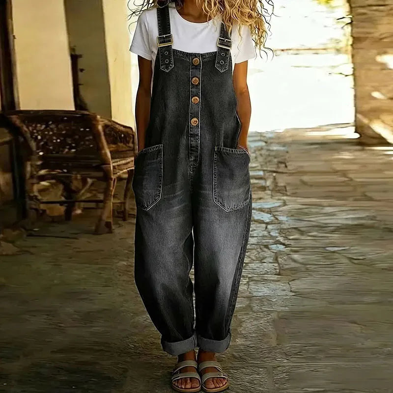 Mae™ | Vintage Cotton Salopette with Denim Effect